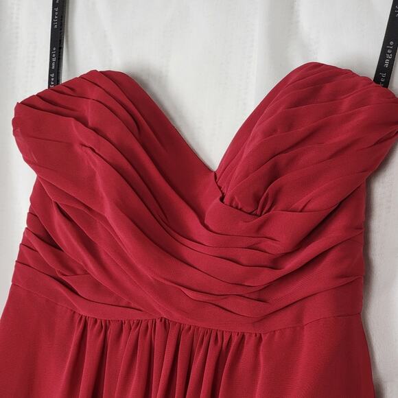 Alfred Angelo Claret Red Strapless Bridesmaid Dress, Sz 2 - Picture 3 of 3